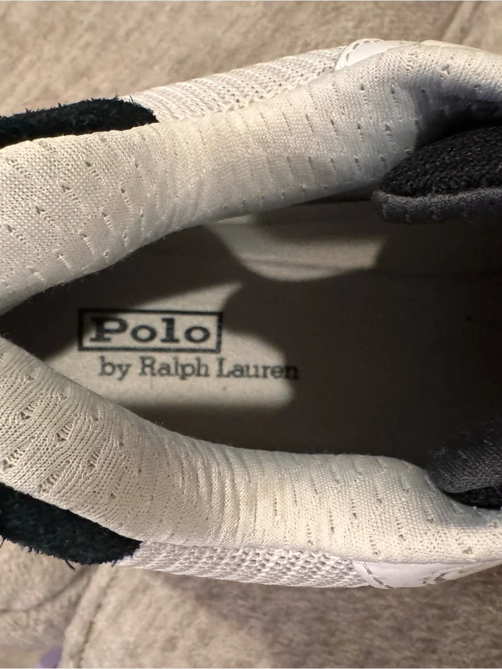 Polo by Ralph Lauren White Court Mid Pro Sneakers with Black Side Stripe